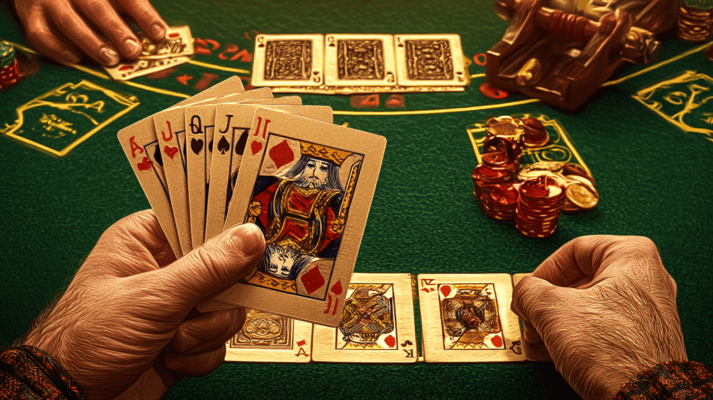 Zona del crupier en blackjack y qué elementos aparecen alrededor de sus cartas